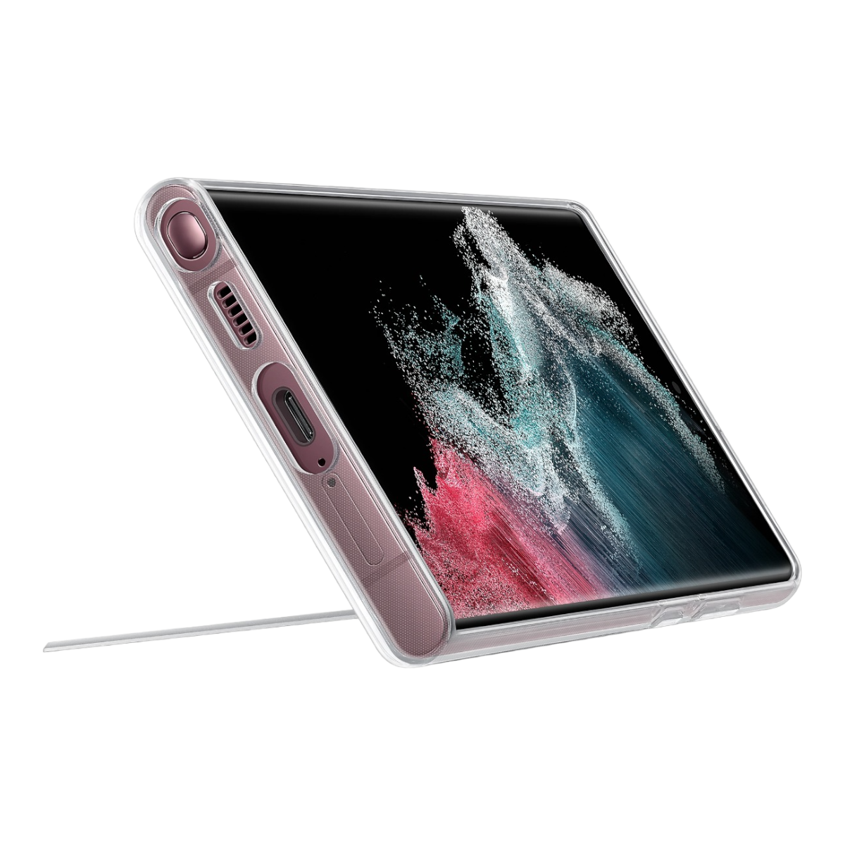 Funda Samsung Original Clear Standing Cover para S22 Ultra Color Transparente