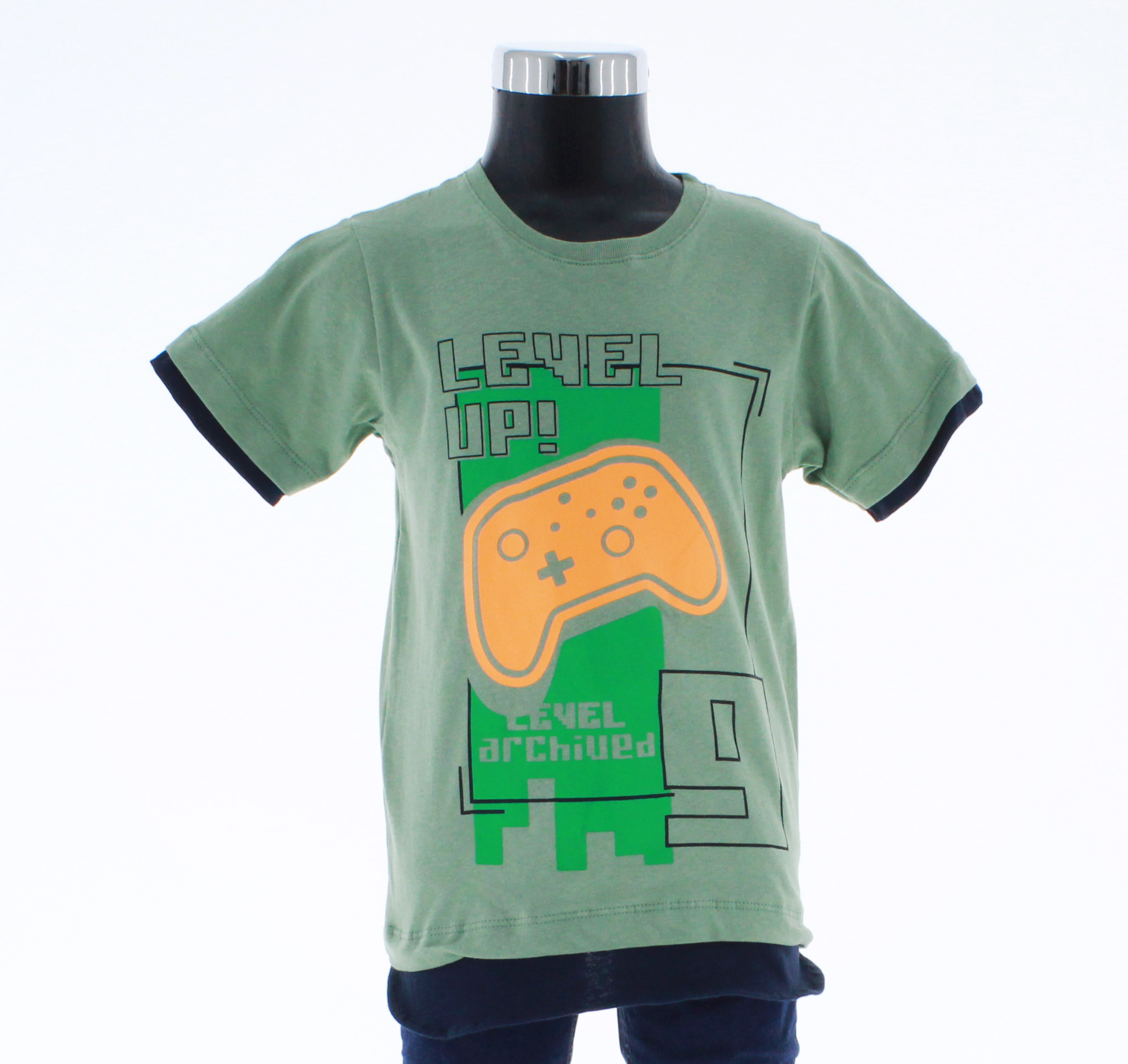 Playera Niño Verde Manga Corta 3487 2 a 18 Años.