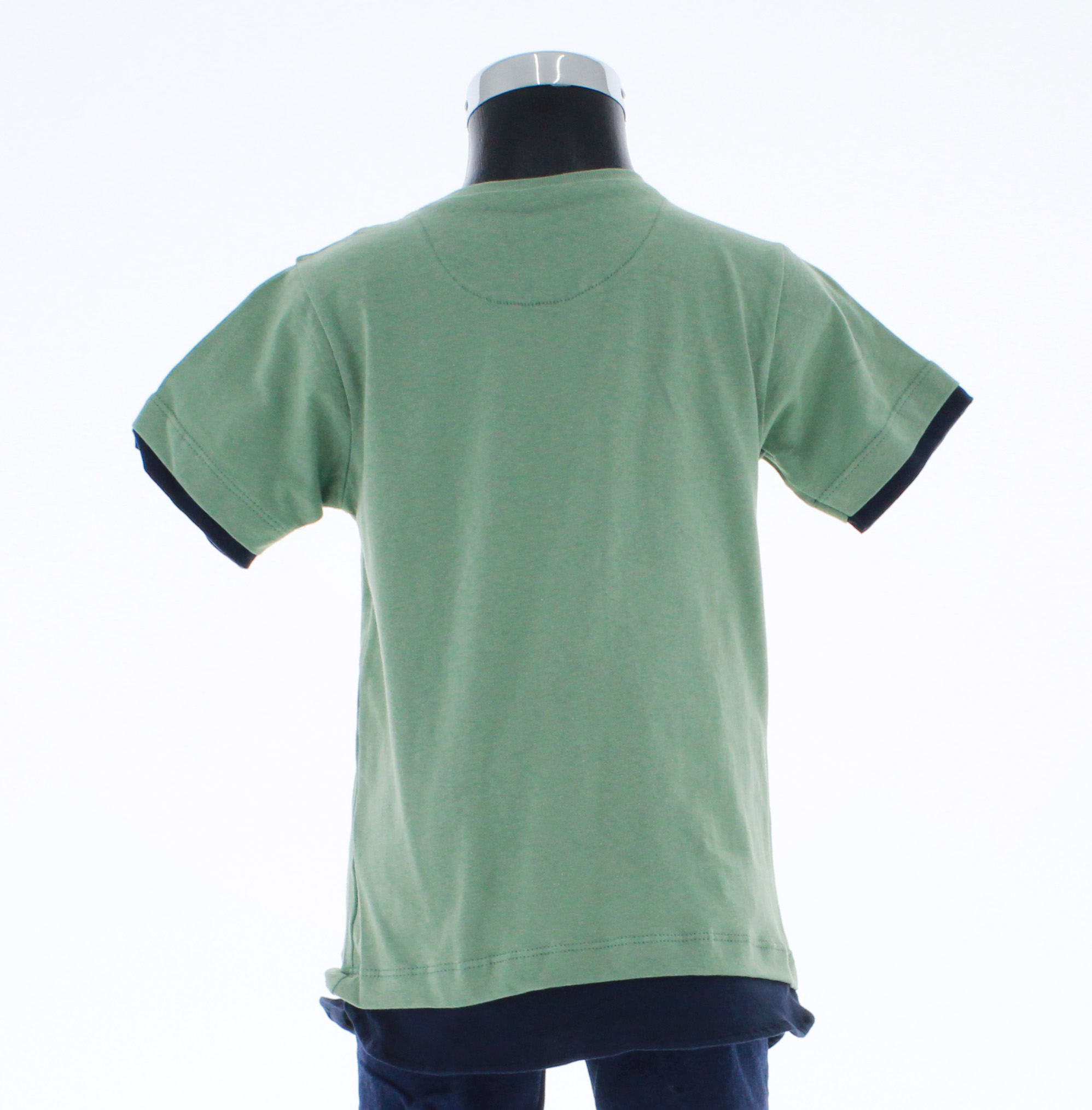 Playera Niño Verde Manga Corta 3487 2 a 18 Años.