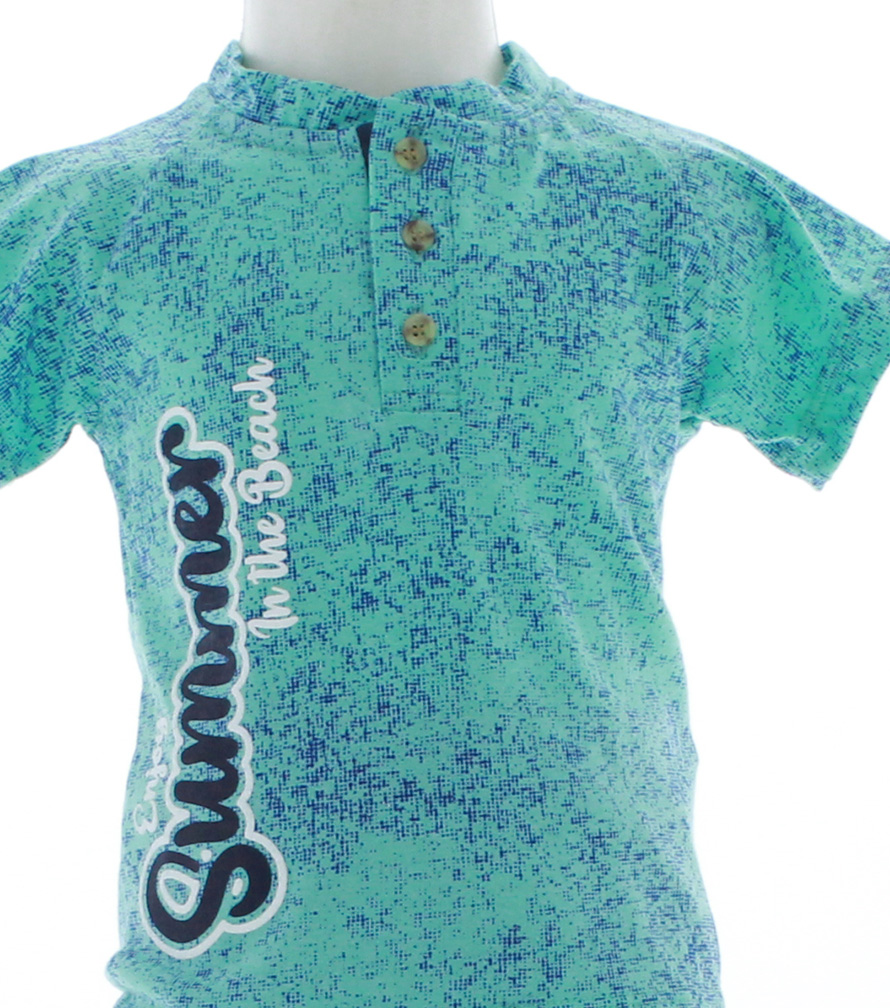 Conjunto Niño Bebé Shorts y Playera Azul 3488 1 a 4 Años.