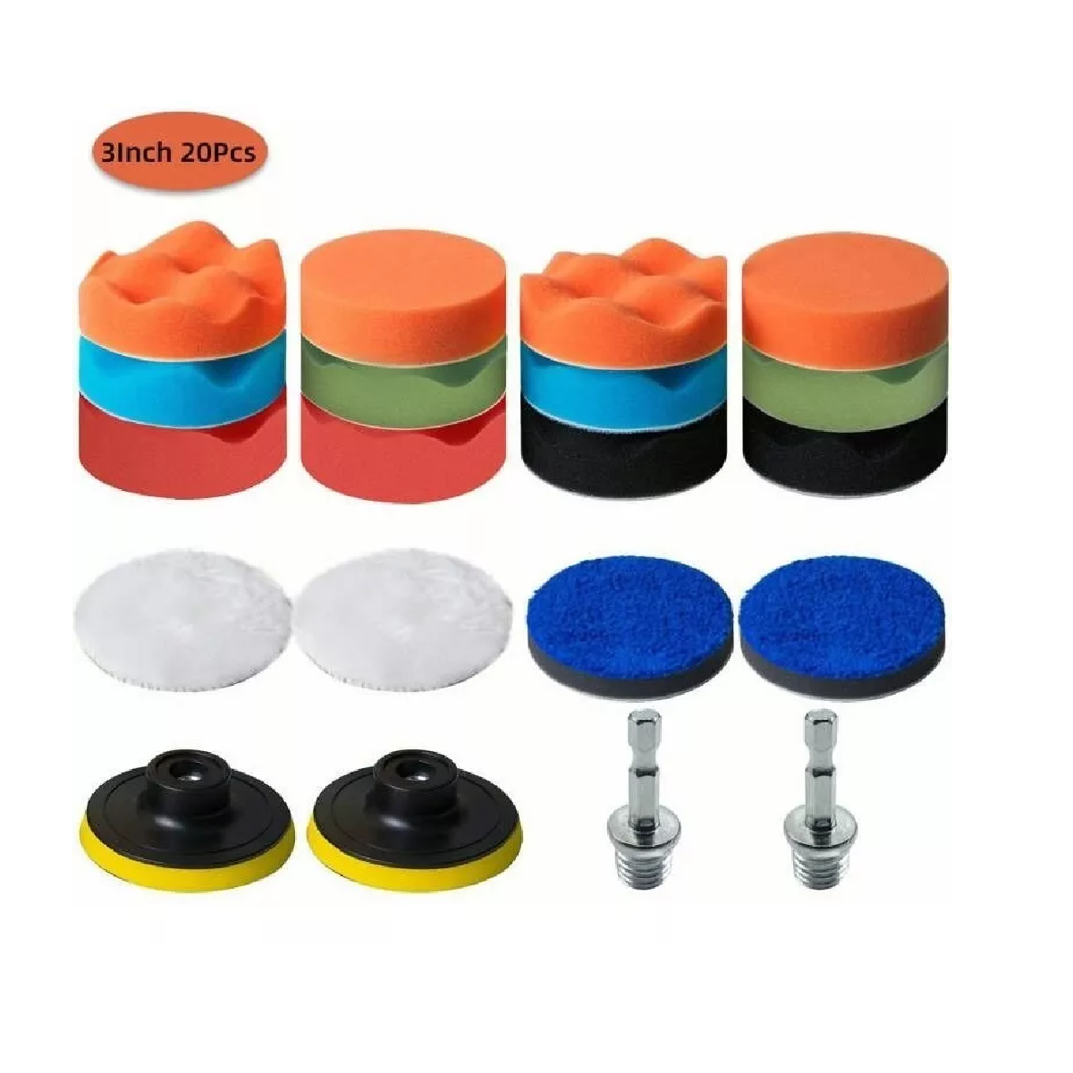 Kit Para Pulir Auto/borlas/ktaladro/esponjas 3 Inch 20 Pcs
