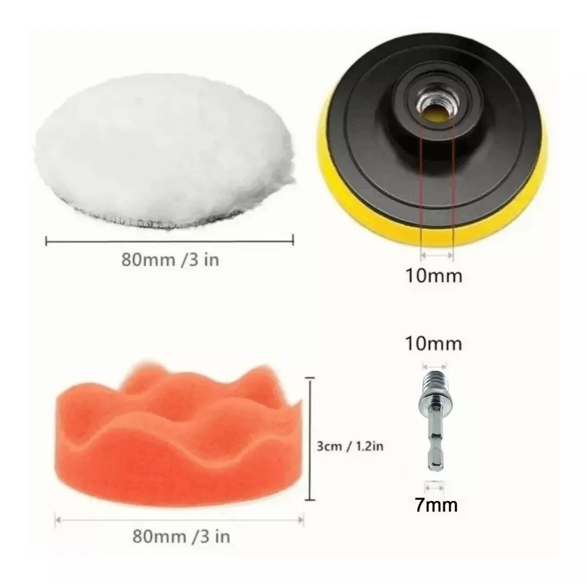 Kit Para Pulir Auto/borlas/ktaladro/esponjas 3 Inch 20 Pcs