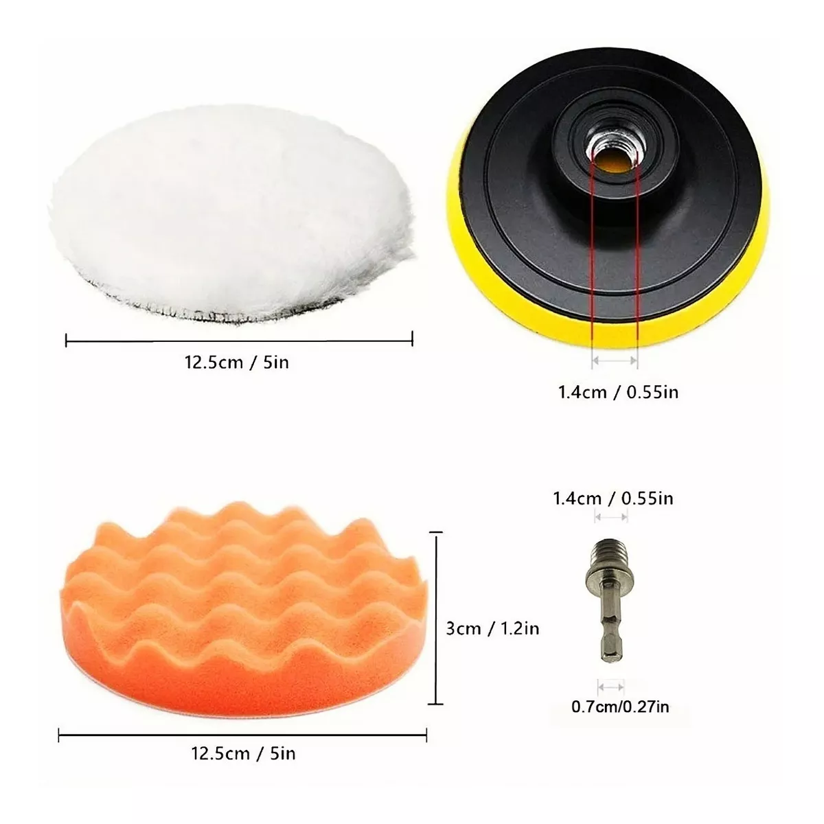 Kit Para Pulir Auto/borlas/ktaladro/esponjas 3 Inch 10 Pcs