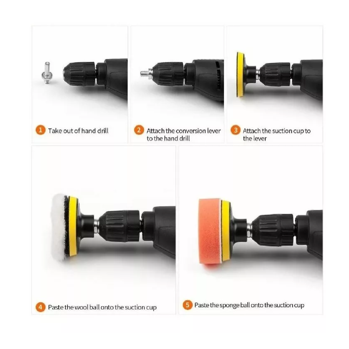Kit Para Pulir Auto/borlas/ktaladro/esponjas 3 Inch 10 Pcs