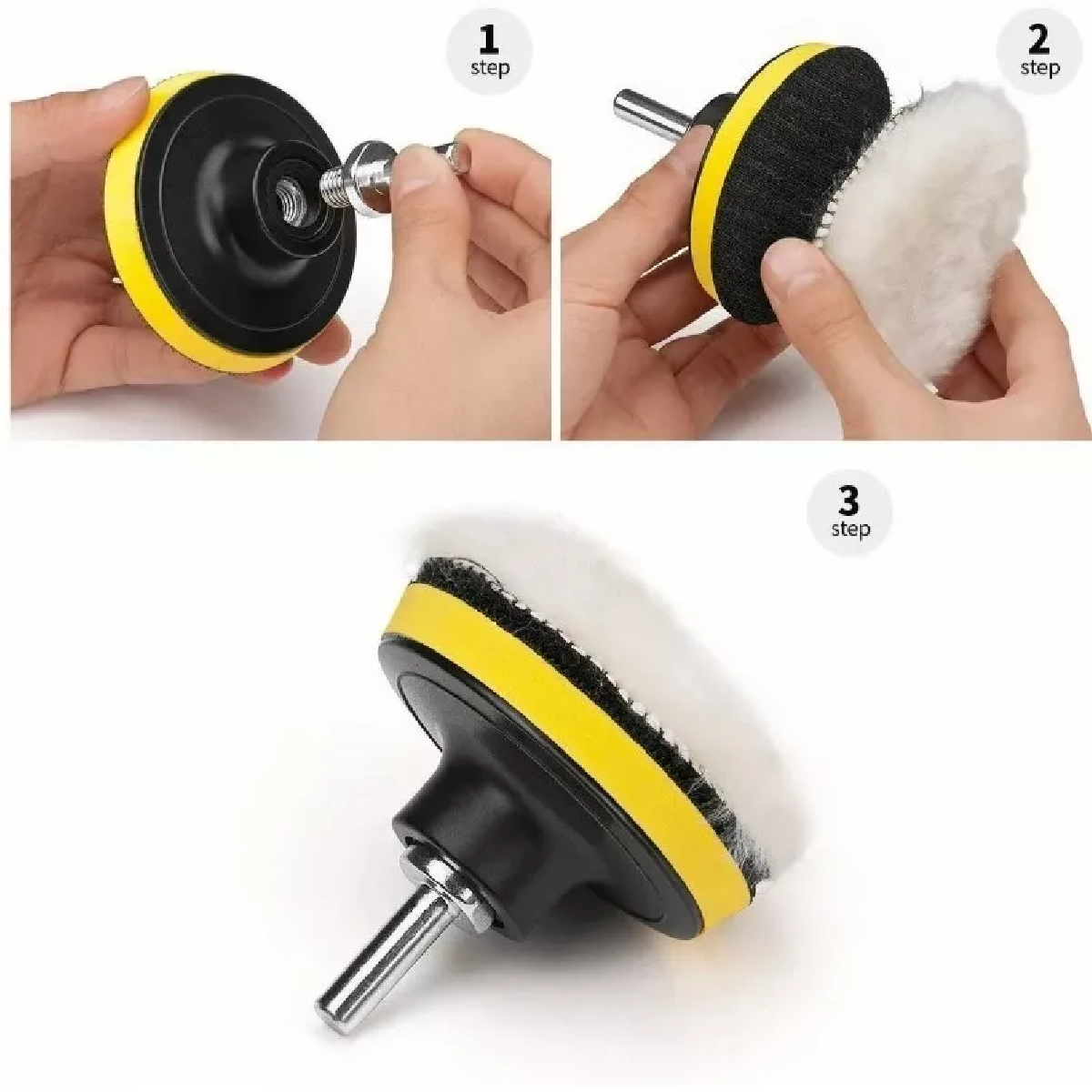 Kit Para Pulir Auto/borlas/ktaladro/esponjas 3 Inch 10 Pcs