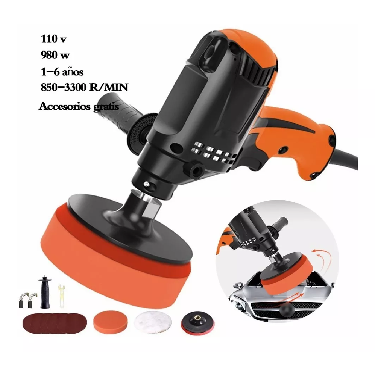 Pulidora Para Autos Pulido Lijado 110v 980w