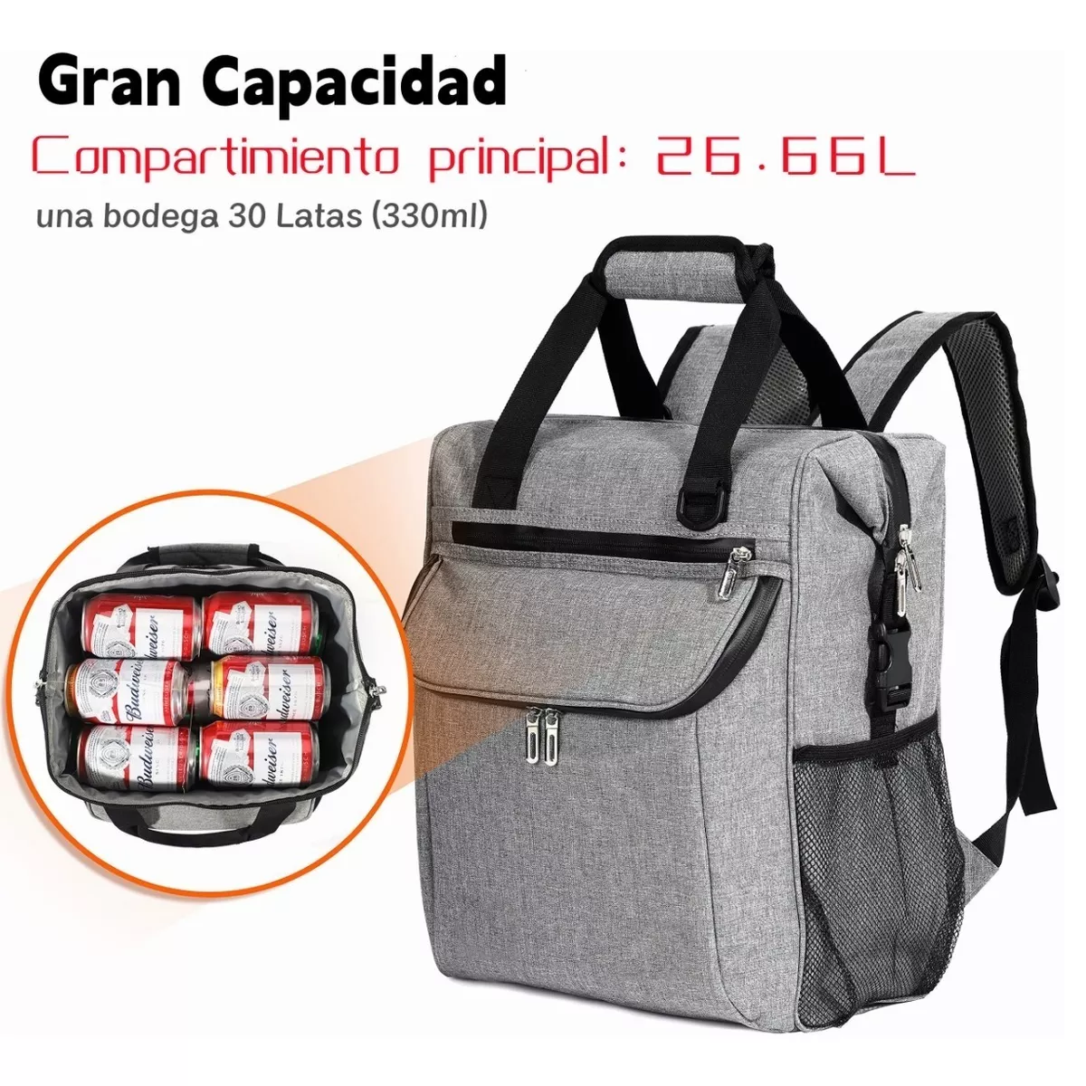 Hielera Mochila Bolsa Térmica Aislada A Prueba De Fugas 26 L