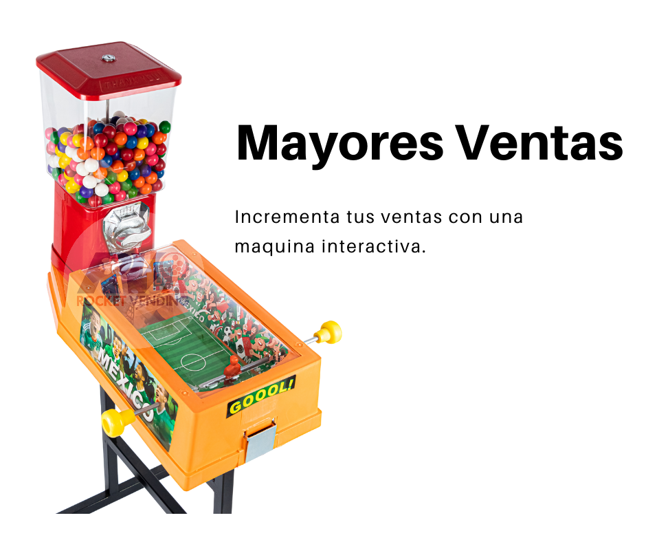 Maquina Chiclera con futbolito cobro a elegir con base 
