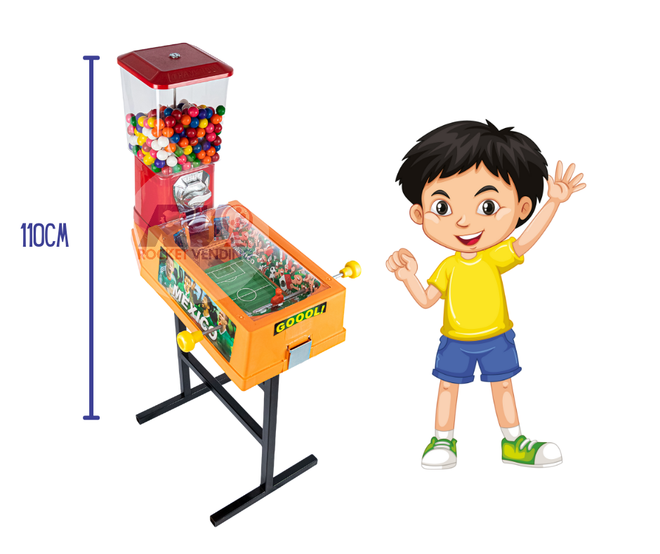 Maquina Chiclera con futbolito cobro a elegir con base 