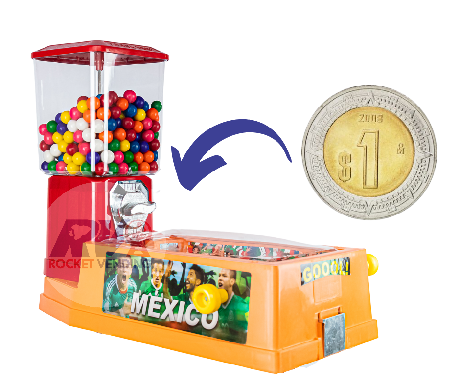 Maquina Chiclera con futbolito cobro a elegir con base 