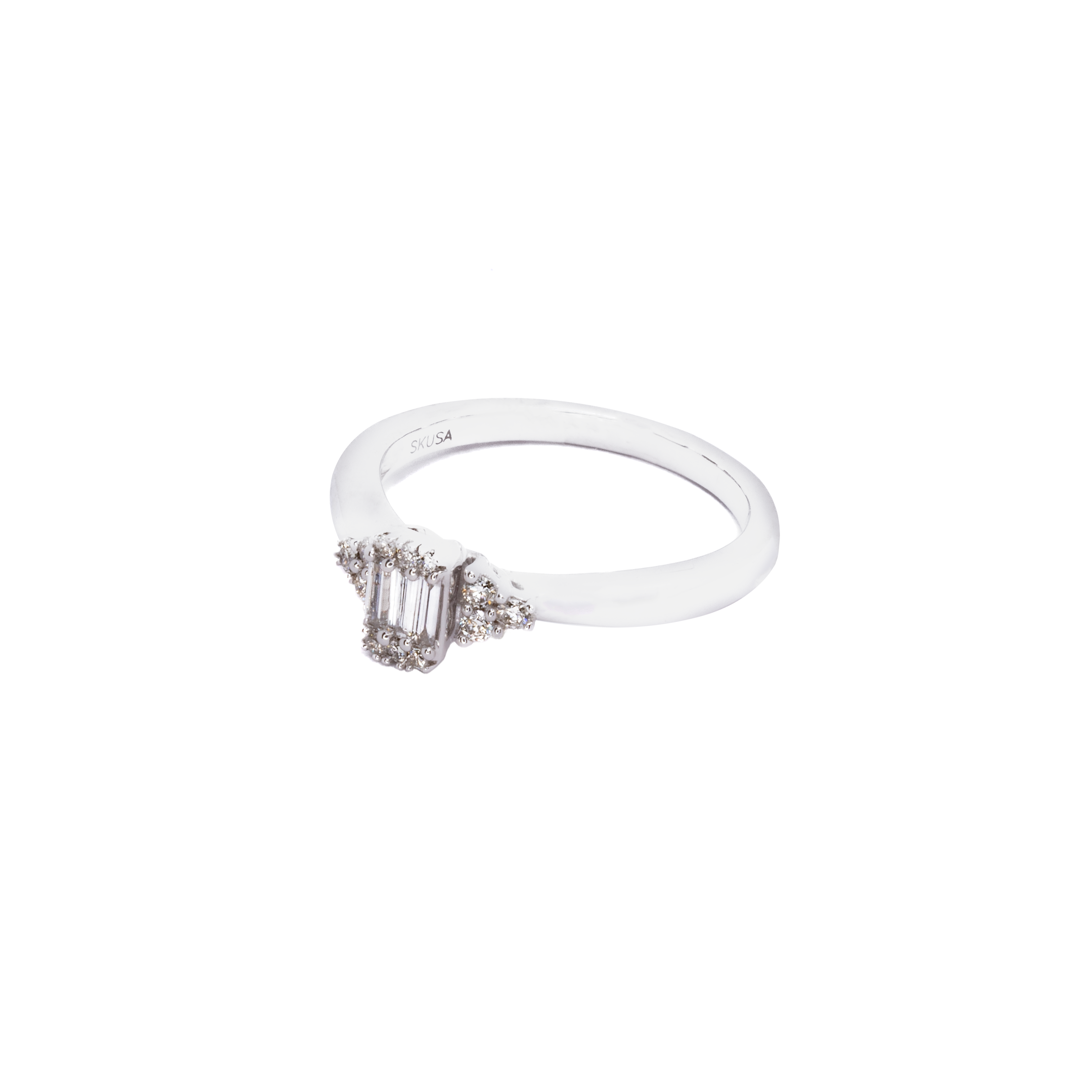 Anillo Diamantes 20 Puntos Oro Blanco 14 Kilates.