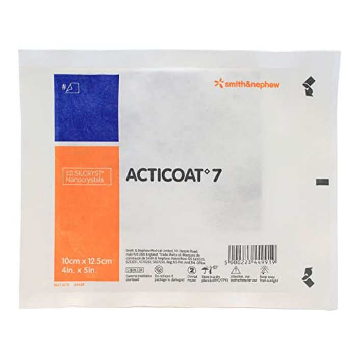 1 Acticoat de Barrera Antimicrobiana Con Plata Nanocristalina 10x10Cm Smith&Nephew - Médica Depot