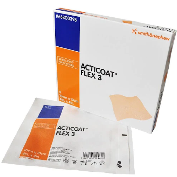 1 Acticoat de Barrera Antimicrobiana Con Plata Nanocristalina 10x10Cm Smith&Nephew - Médica Depot