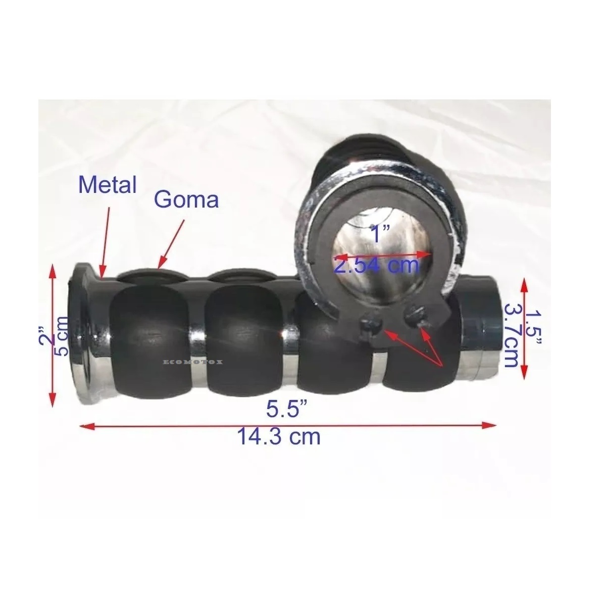 Puños Cromados Para Motos Tipo Chopper / Harley Cruiser De 1 Pulgada