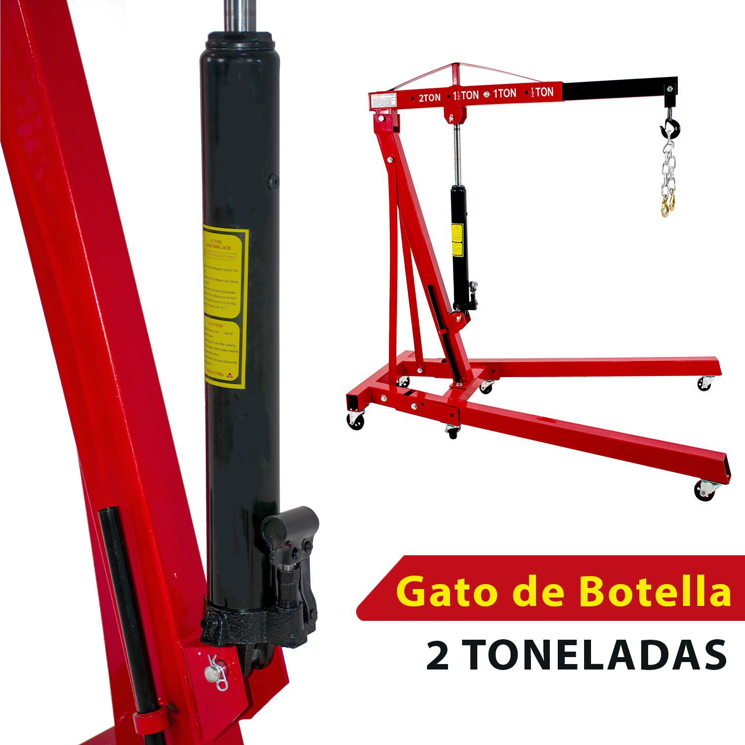 Pluma Hidraulica para Motor 2 Tons Centrador Nivelador Motores