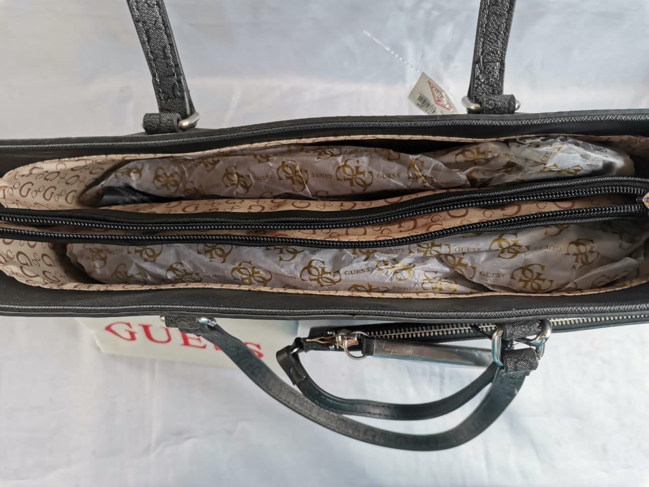 Bolsa Guess Roman Le750623-bla 100% Original Y Nueva