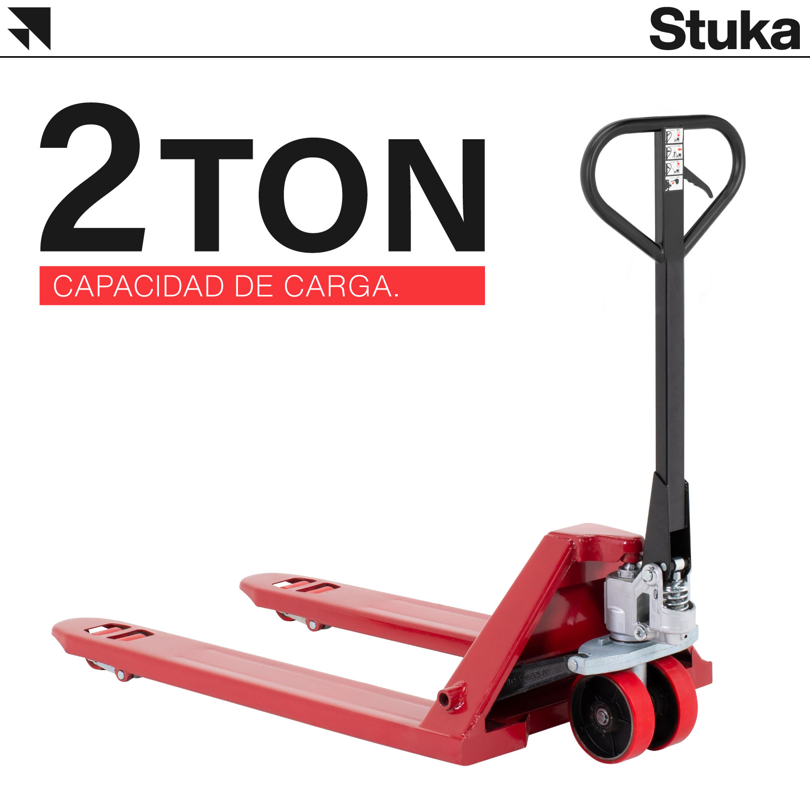 Patín Hidráulico Stuka Transpaleta para Carga de Tarimas 2 Toneladas (2000 kg)