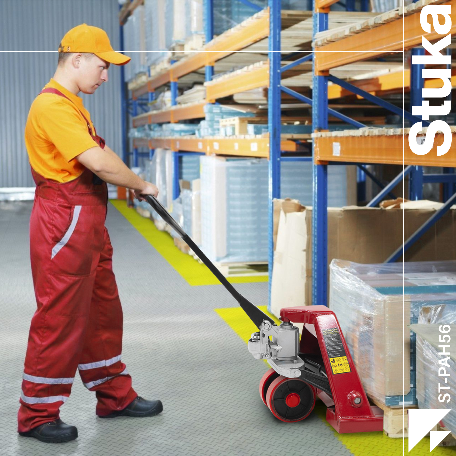 Patín Hidráulico Stuka Transpaleta para Carga de Tarimas 2.5 Toneladas (2500 kg)