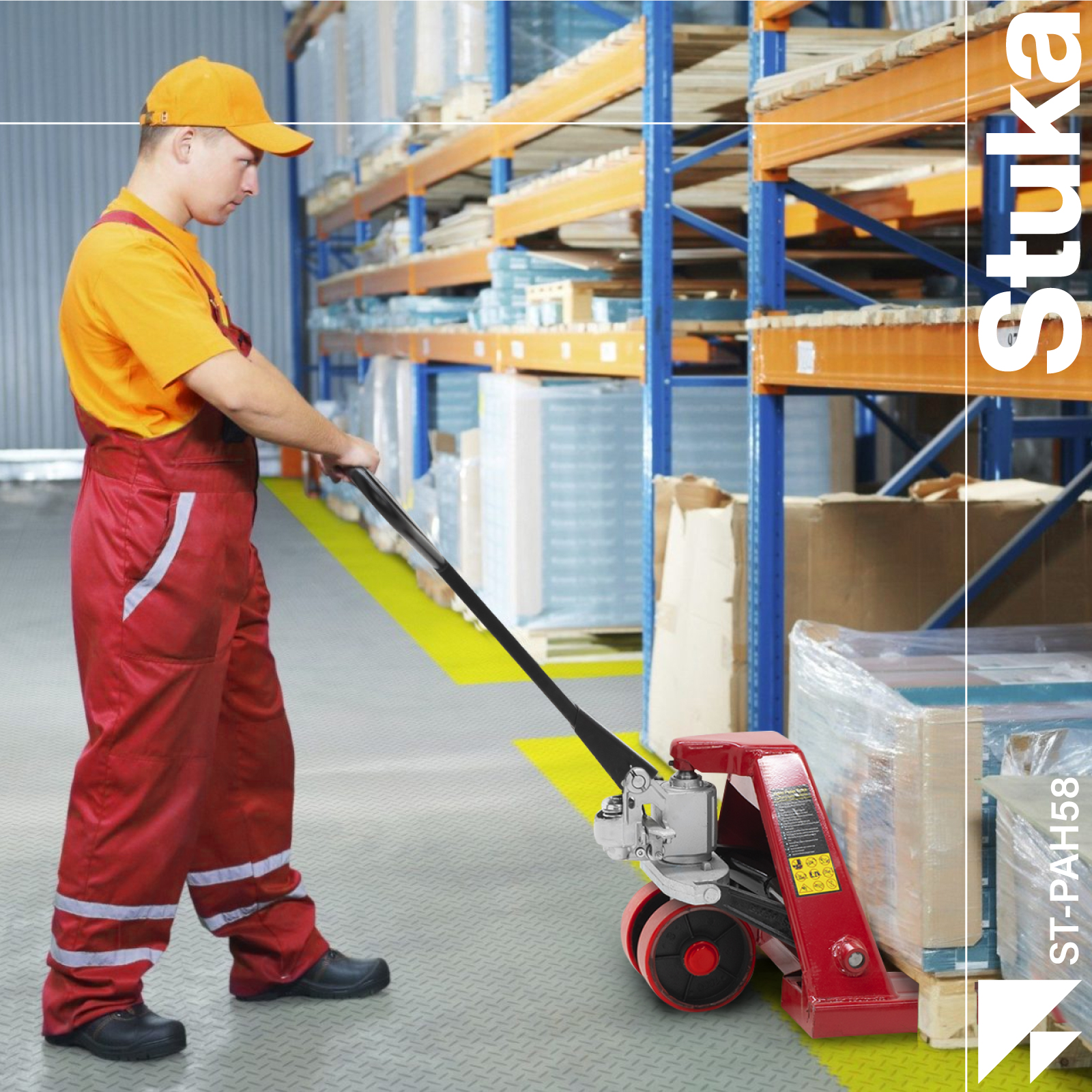 Patín Hidráulico Stuka Transpaleta para Carga de Tarimas 3 Toneladas (3000 kg)