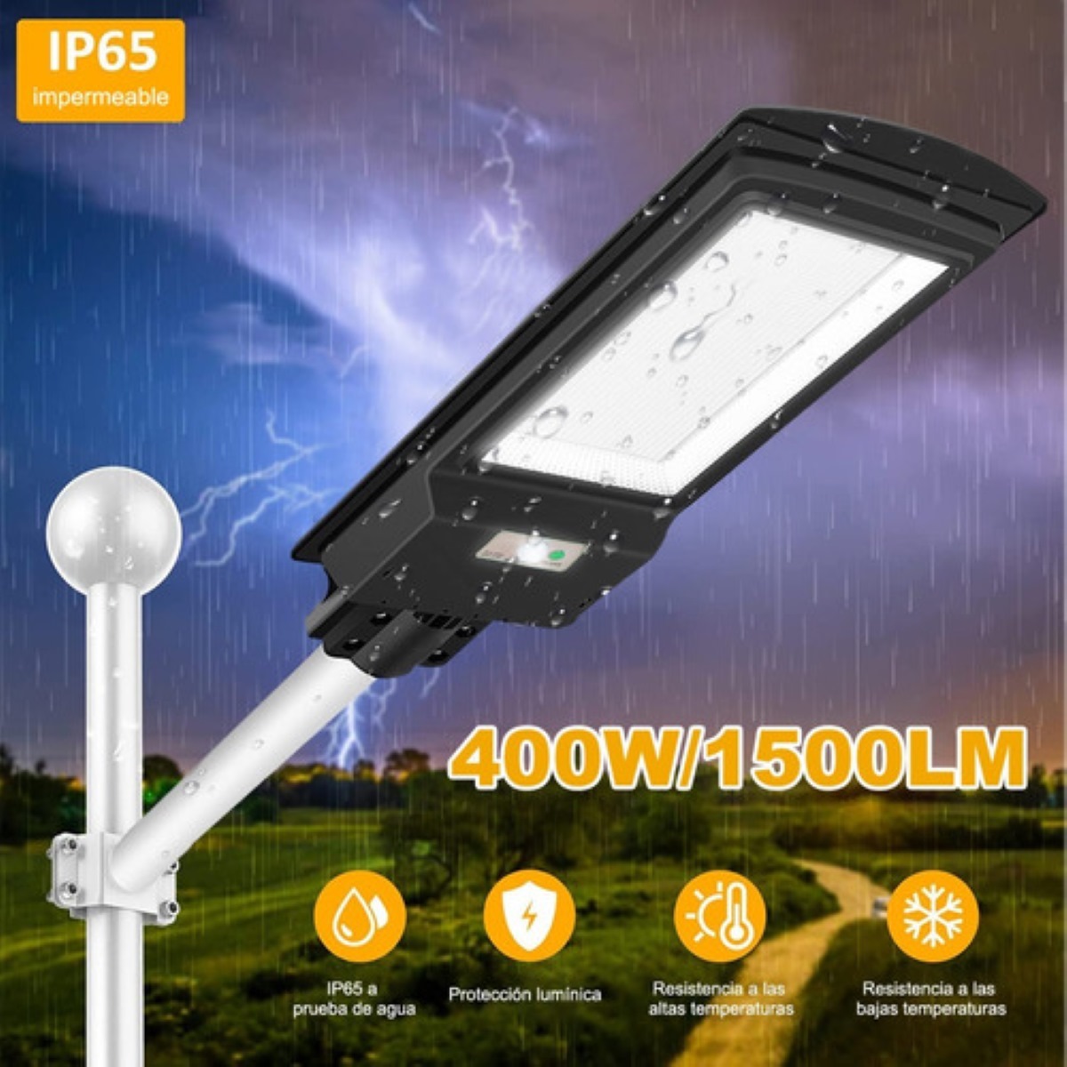 Lampara Led Solar Suburbana Focos Solares Exterior 400w