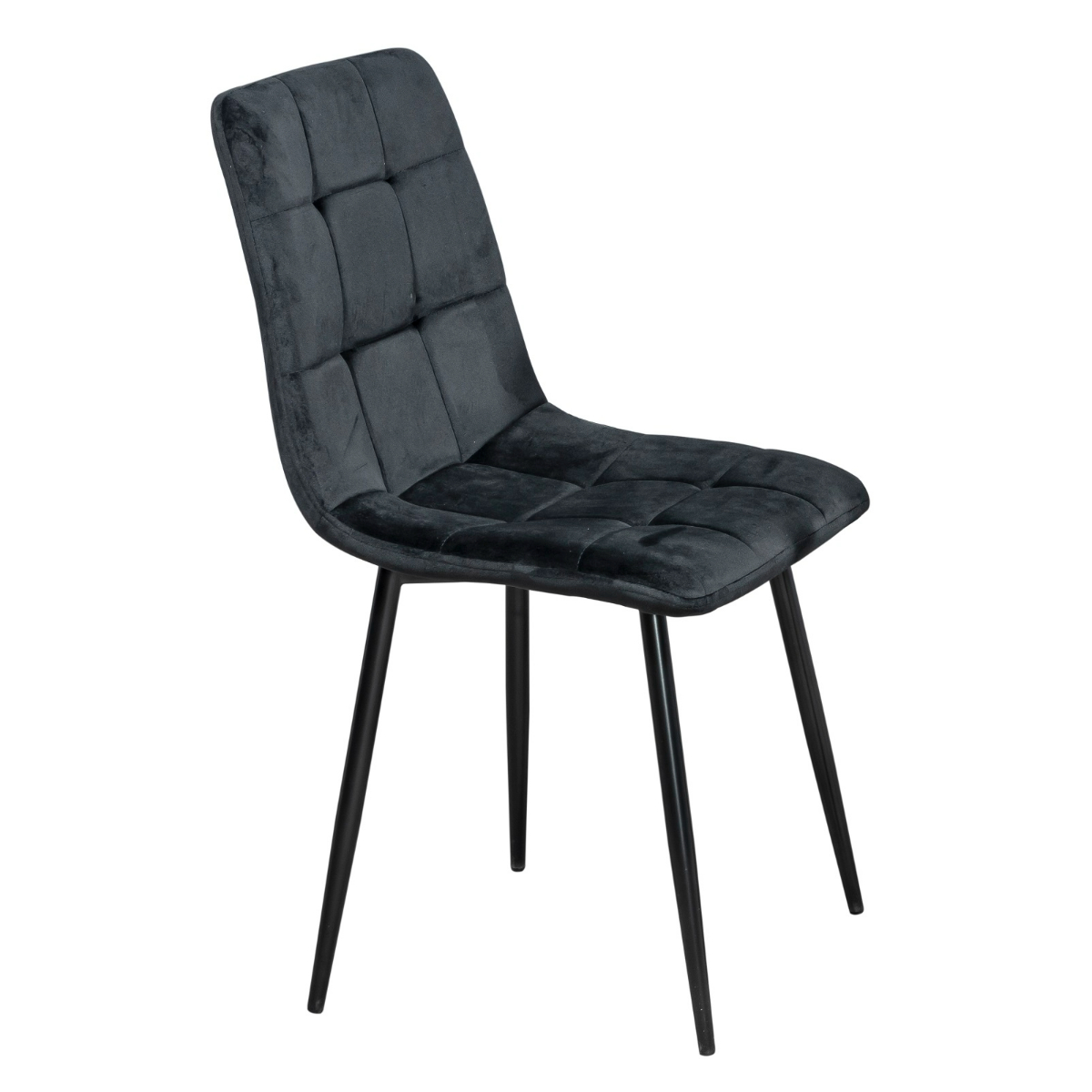 Comedor Lux Negro 4 Rectangular Tubular y Formica Gris.