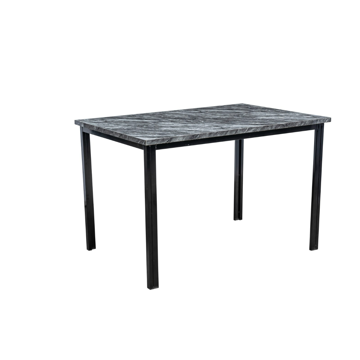 Comedor Lux Negro 4 Rectangular Tubular y Formica Gris.