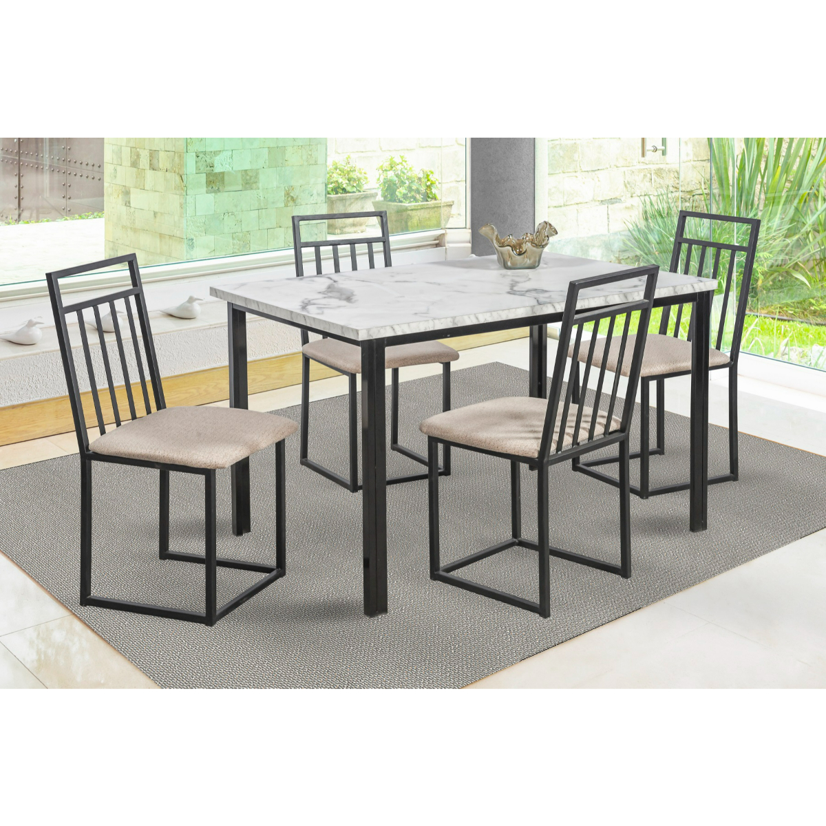 Comedor Naya Alegro 4 Sillas Tubulares.