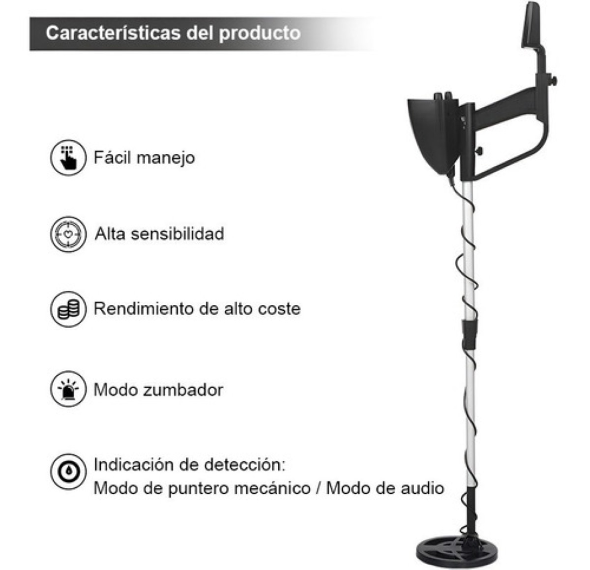 Detector Metales Subterraneos Alta Precisión Encuentra Oro negro