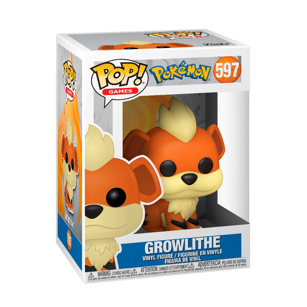 Funko Pop Growlithe #597 Pokedex 58 Pokemon Anime Videojuego Figura Original