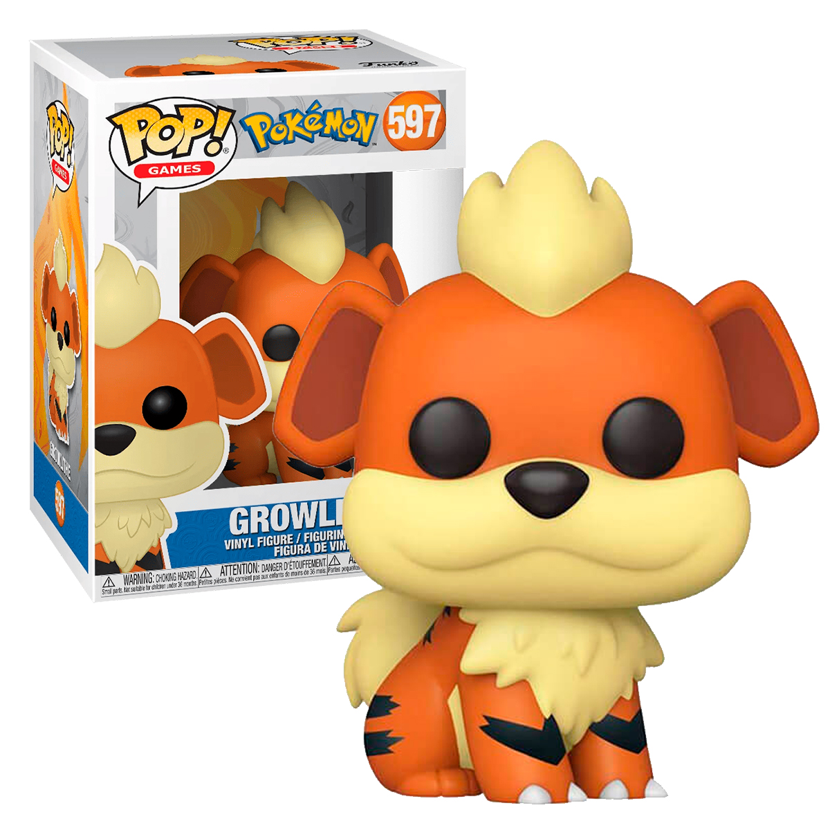 Funko Pop Growlithe #597 Pokedex 58 Pokemon Anime Videojuego Figura Original