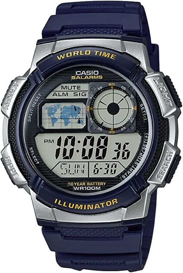 Reloj para hombre Casio Ae-1000W-2  deportivo resistente al agua hora mundial luz led