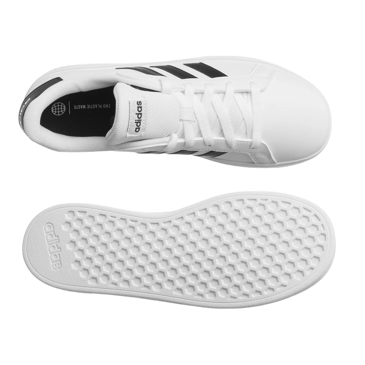 TENIS ADIDAS GRAND COURT 2.0 K MUJER JR GW6511 BLANCO NEGRO