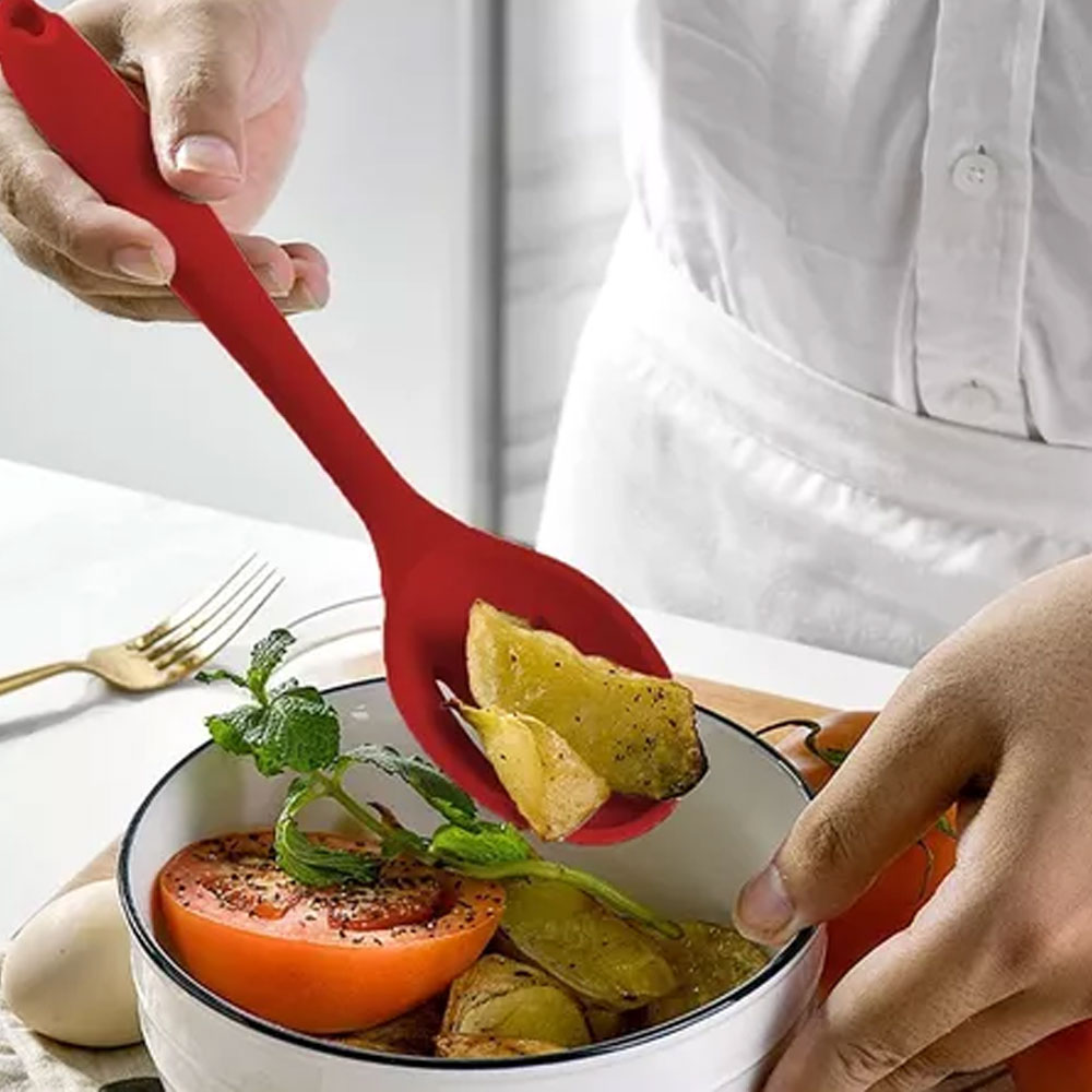 Juego de Utensilios de Cocina de Silicona 11 Piezas Antiadherente y Resistente con Mango Aislado y Diseño Ergonómico