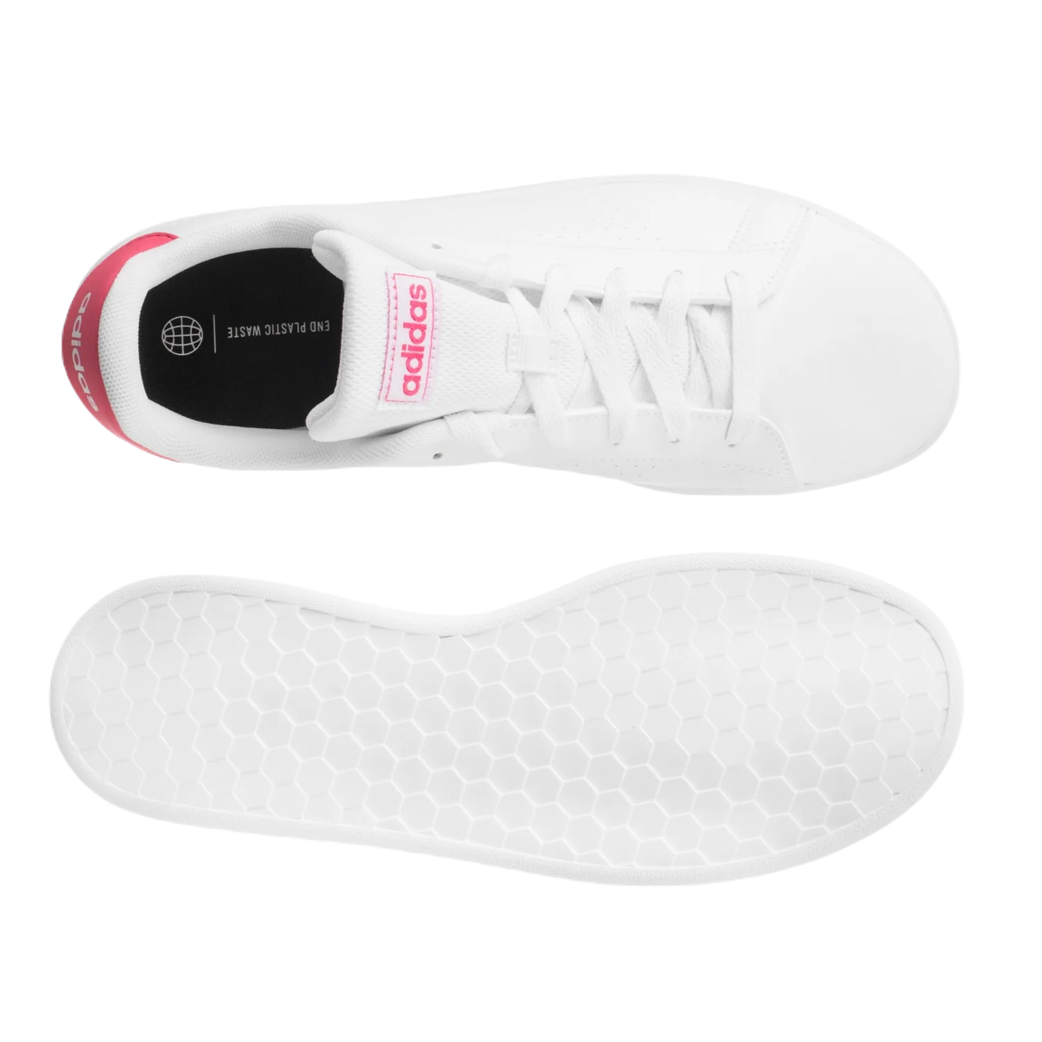 TENIS ADIDAS ADVANTAGE K JR MUJER NIÑAS GY6996 BLANCO ROSA