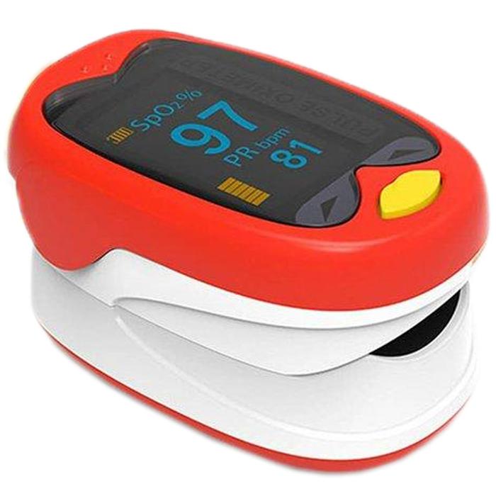 Oxímetros recargables MXOXK-001-27 1Pza Rojo Rango de Medición 70porciento -99porciento Spo2 30 240BPM mas menos 2BPM o mas menos 2porciento PR, OxiKid