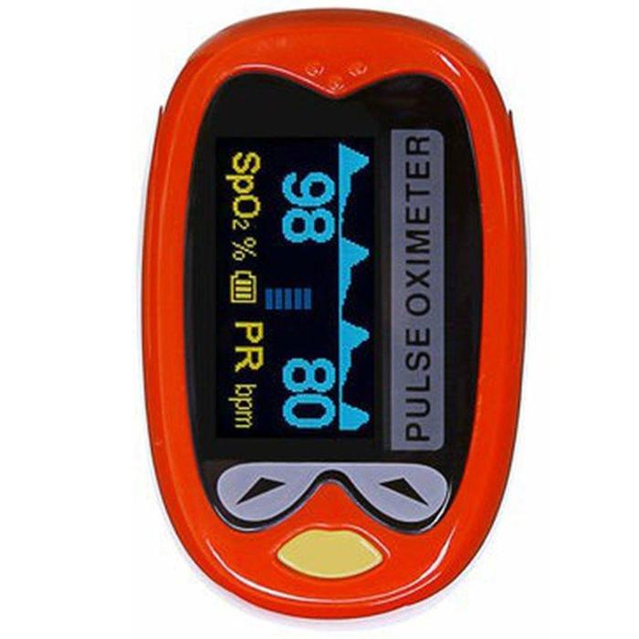 Oxímetros recargables MXOXK-001-27 1Pza Rojo Rango de Medición 70porciento -99porciento Spo2 30 240BPM mas menos 2BPM o mas menos 2porciento PR, OxiKid