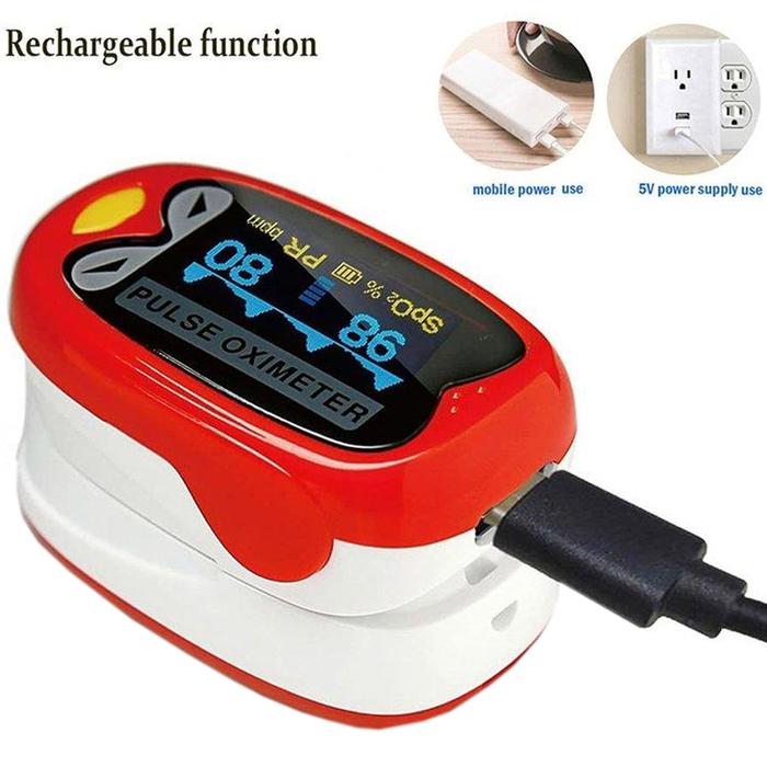 Oxímetros recargables MXOXK-001-27 1Pza Rojo Rango de Medición 70porciento -99porciento Spo2 30 240BPM mas menos 2BPM o mas menos 2porciento PR, OxiKid