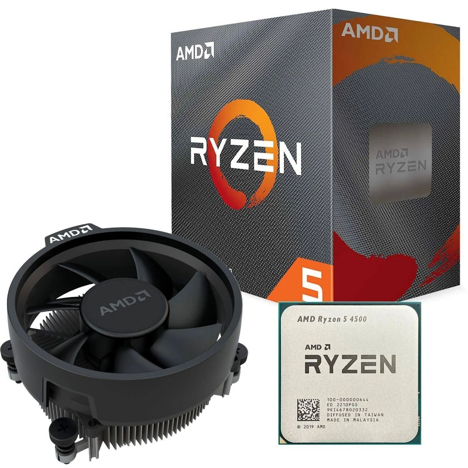 Procesador AMD 5 4500 BOX, RYZEN 5 4500 Con Ventilador