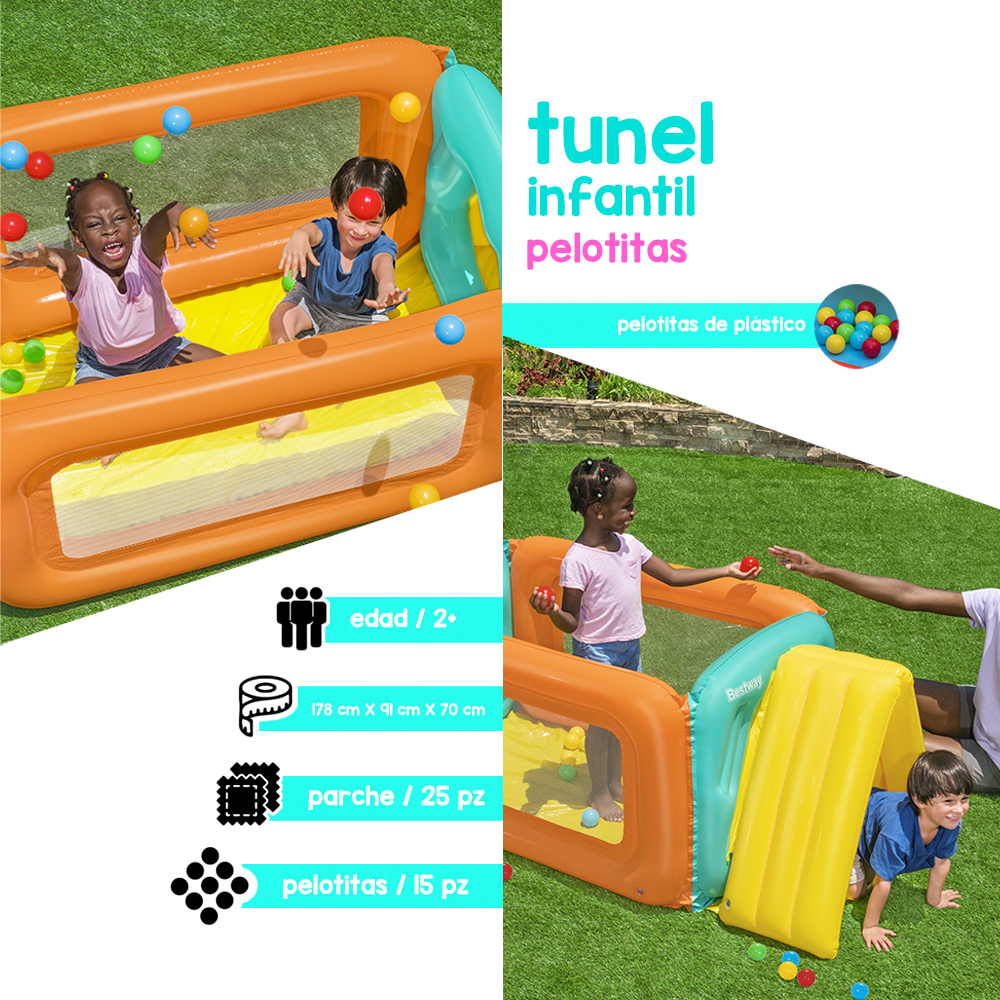 Alberca De Pelotas Juego Infantil Piscina Con Pelotas Tunel