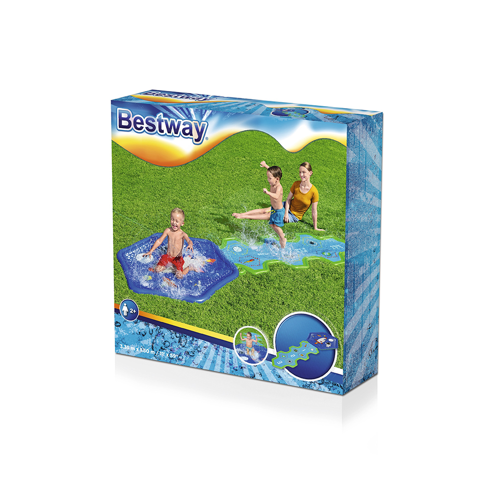Tapete Deslizador Rociador Inflable Astronautas Bestway
