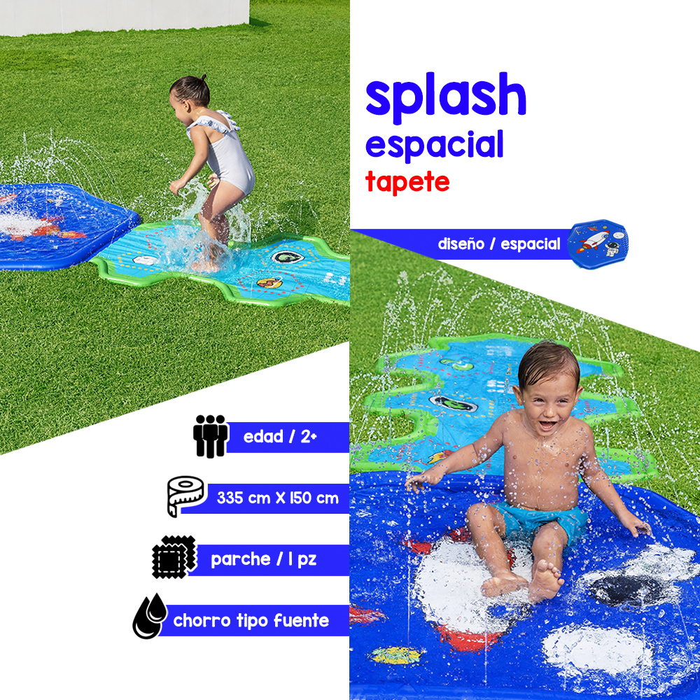 Tapete Deslizador Rociador Inflable Astronautas Bestway