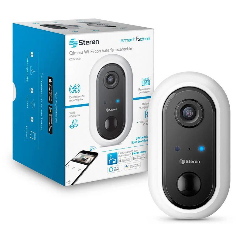 Cámara Seguridad Wi-fi Full Hd Batería Recargable Steren