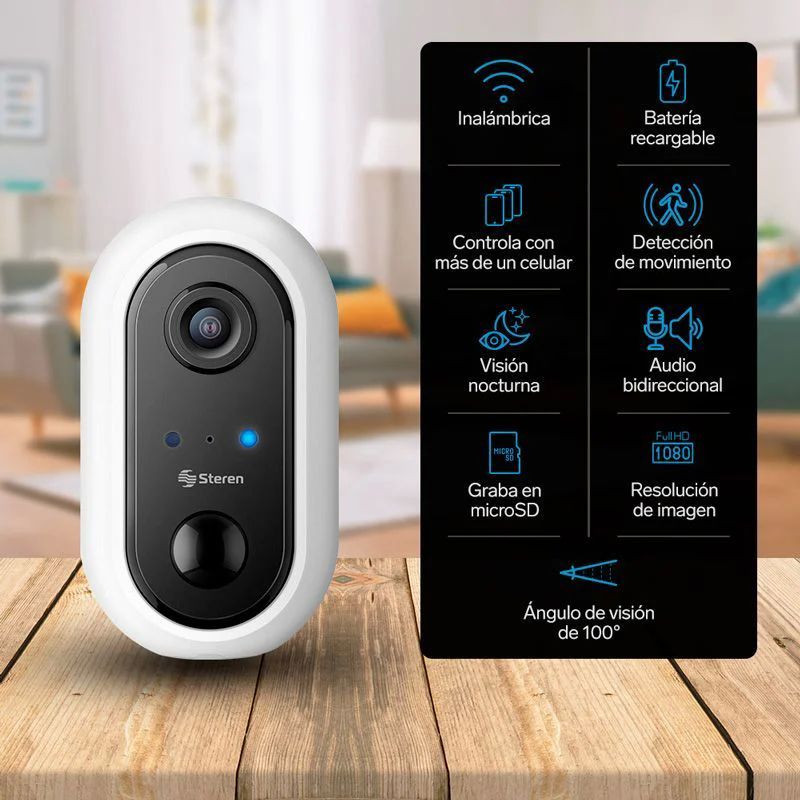 Cámara Seguridad Wi-fi Full Hd Batería Recargable Steren