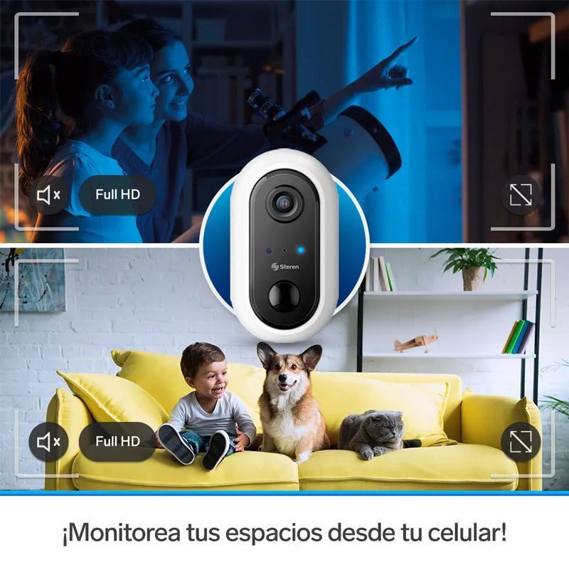 Cámara Seguridad Wi-fi Full Hd Batería Recargable Steren