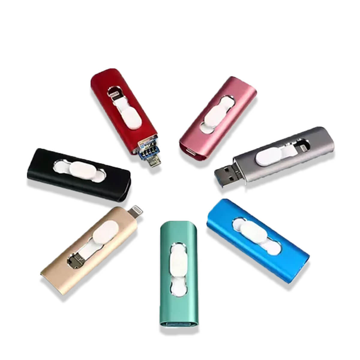 Memoria USB 4 En 1 Para IPhone Y Android - 128 GB, USB 3.0, Plug And Play, Copia De Seguridad Fotos/Vídeos