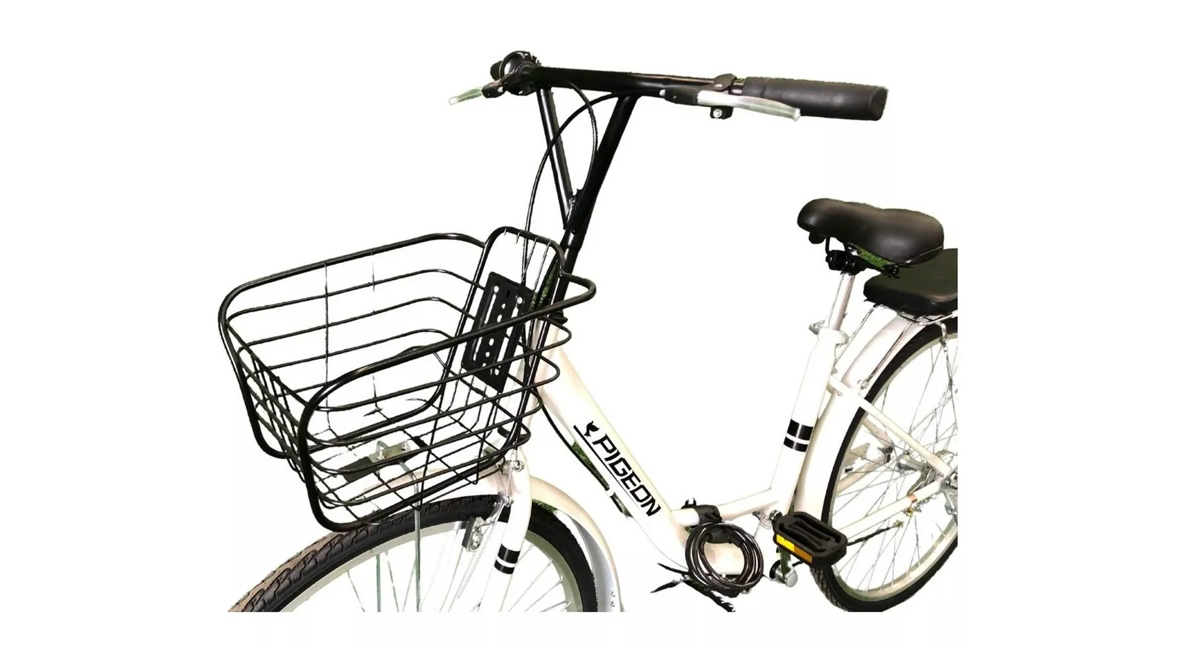 Bicicleta Pigeon Compraymas Rodada 24 Bicicleta de Paseo Calle Color Blanco con Canasta