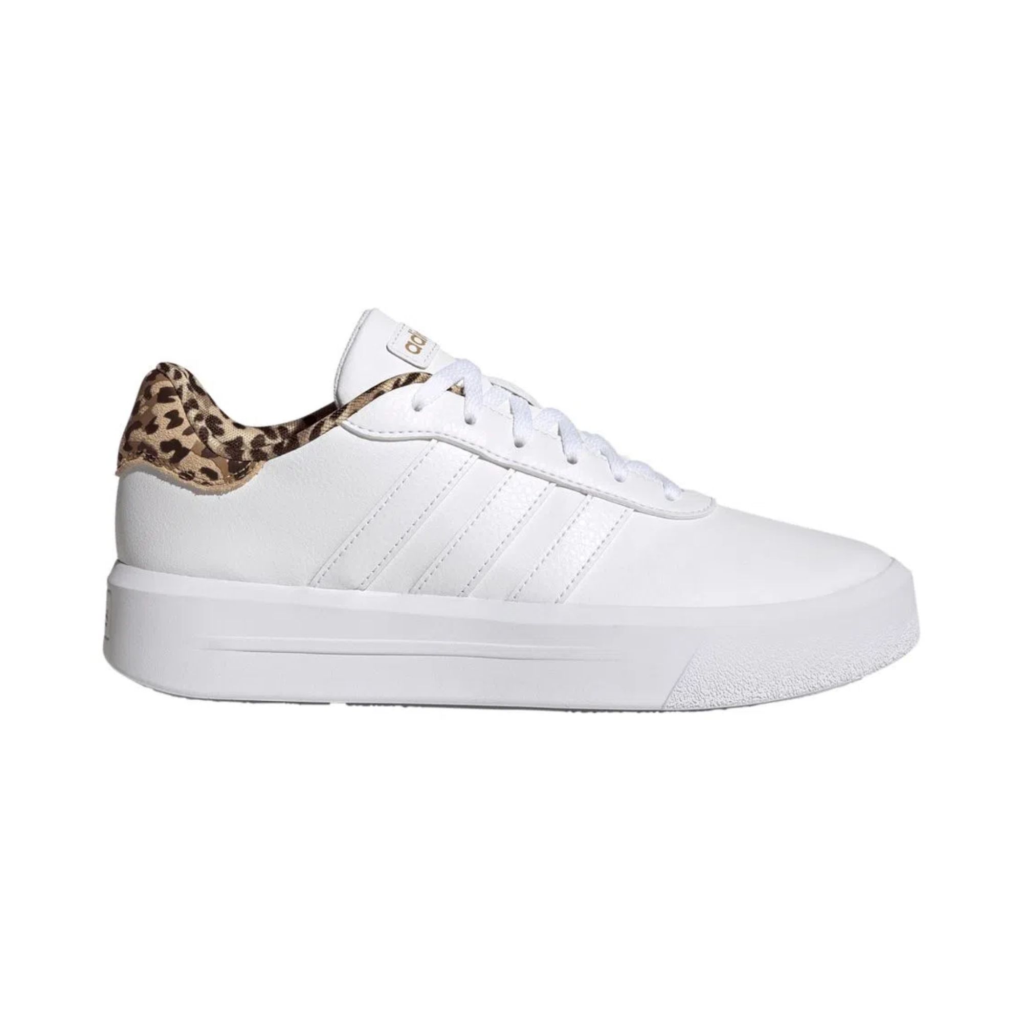 Tenis Adidas Court Plataforma Blanco Animal Print Leopardo Dama Originales GW9786