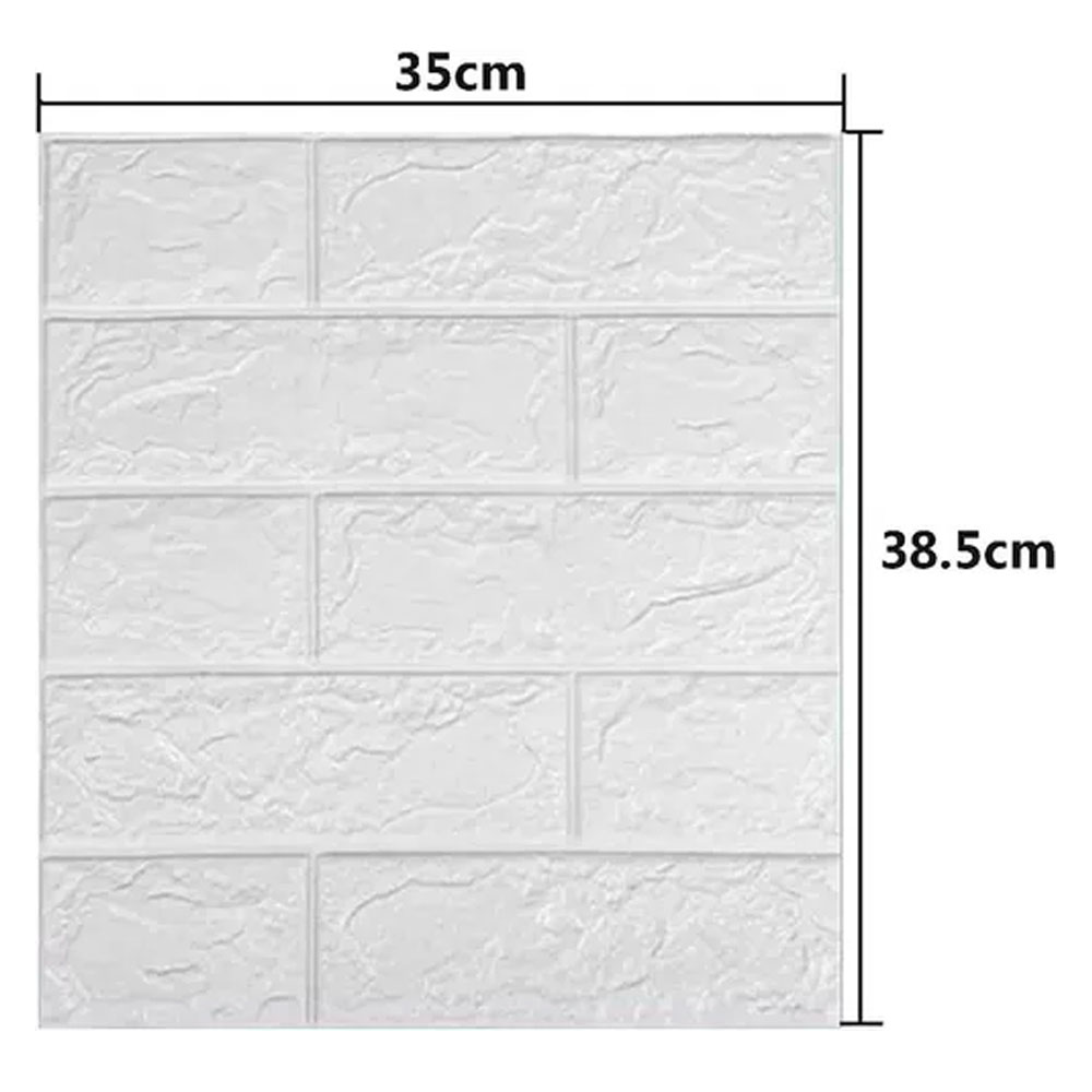 Set 10 PiezasPapel tapiz 3D de ladrillo blanco autoadhesivo para paredes decorativas con textura realista y fácil instalación
