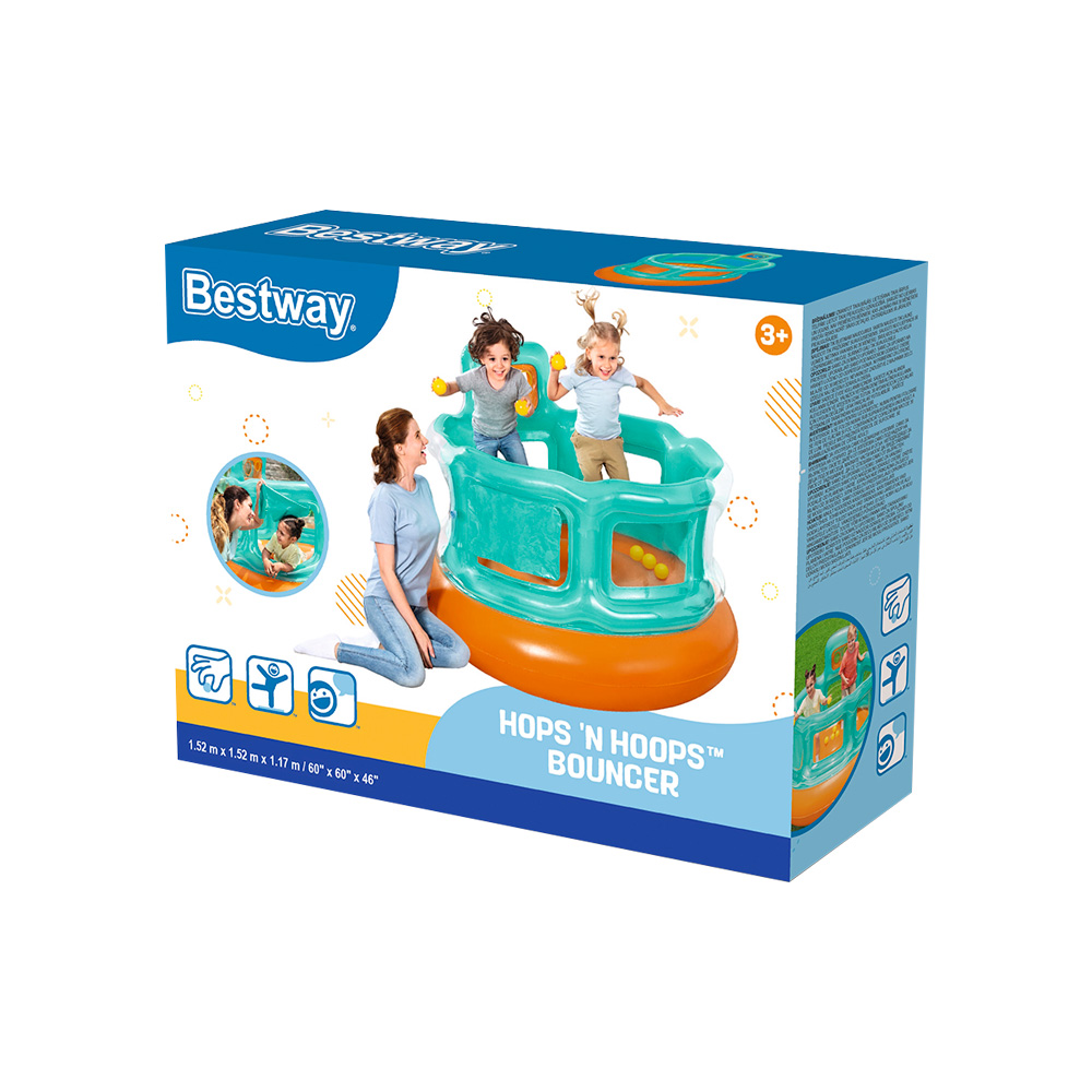 Brincolin Inflable Trampolin Circular Rebotador de Color Con Pelotas Infantil 152 x 152 x 117 CM