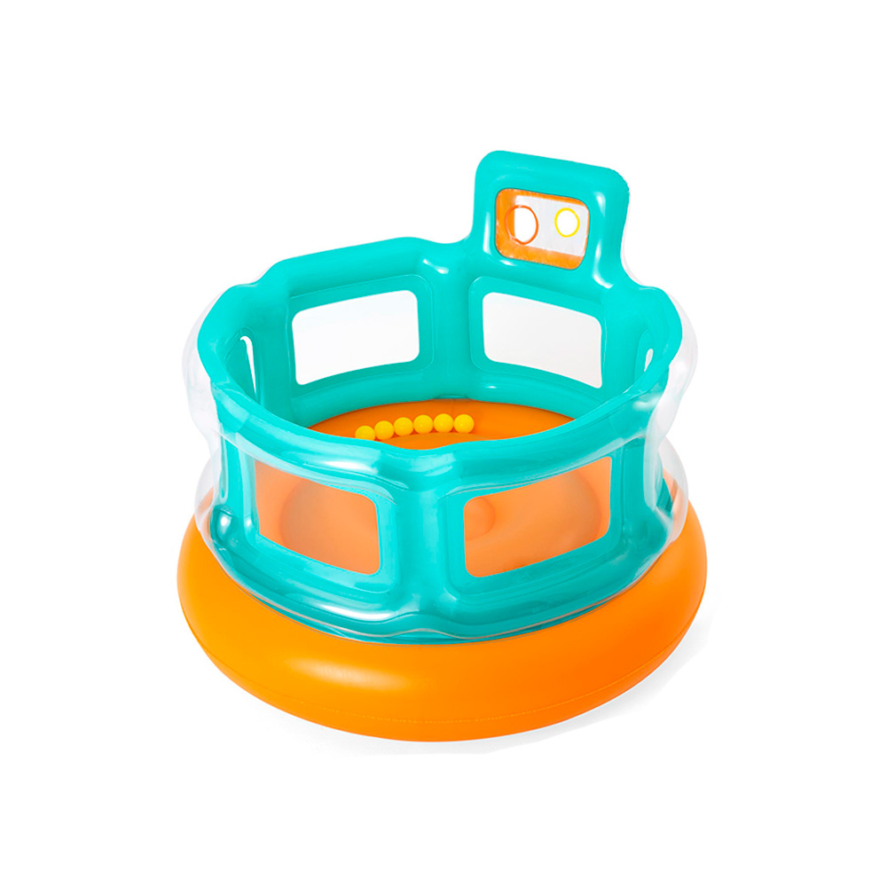 Brincolin Inflable Trampolin Circular Rebotador de Color Con Pelotas Infantil 152 x 152 x 117 CM